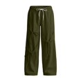 thumbnail image 5 of Asgosdo Women's Pants Drawstring High Elastic Waisted Wide Straight Leg Casual Irregular Trousers with Pockets, 5 of 5