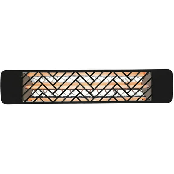 Eurofase Heating - 2500 Watt Single Element 39 Inch Electric Patio Heater-240 Voltage-Black Finish-Chevron Decorative Fascia
