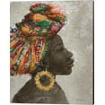 thumbnail image 2 of Great Art Now Portrait of a Woman (gold hoop) by Marie-Elaine Cusson 2 Piece Canvas Art Set Each 12"W x 15"H, 2 of 3
