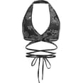 thumbnail image 1 of Women's Criss Cross Backless Wrap Crop Halter Top, 1 of 4