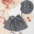 thumbnail image 2 of Bearichfupo Kids Winter Girls Sleeveless Ruffles Sleeveless Pink Plaid Princess Dress With Belt Hat 3pcs Sets, Sizes 3-4 Years, 2 of 5