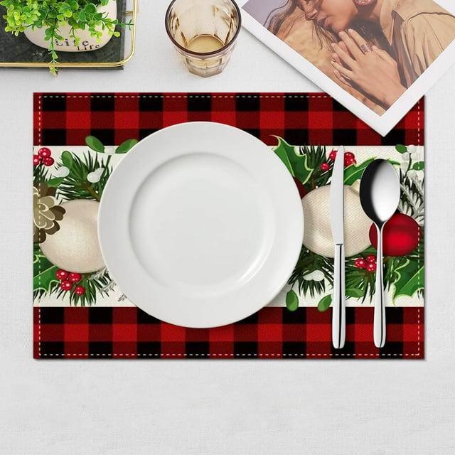 Christmas Placemat Table Mat Christmas Home Living Room Decoration Placemat
