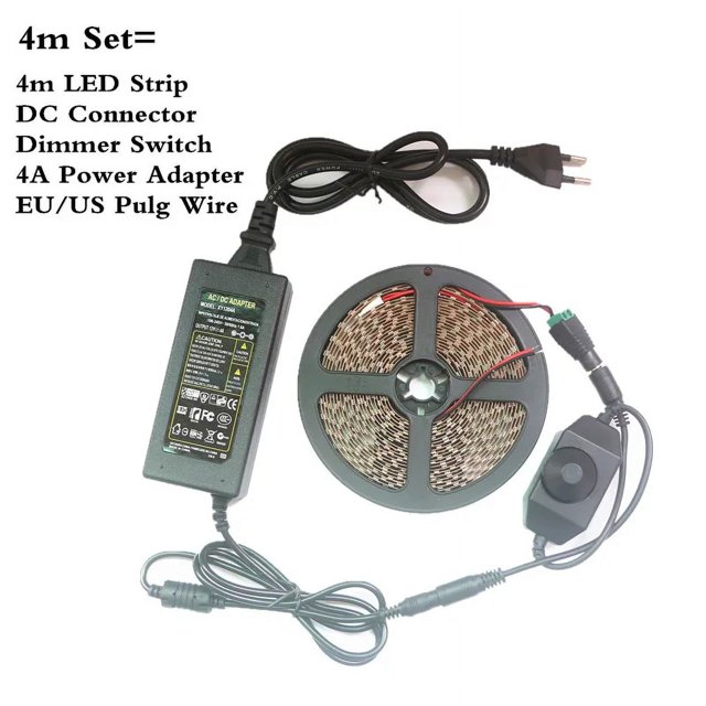 Tira de luces Led ultravioleta de 12V, luz negra, cinta LED, lámpara Flexible púrpura, interruptor de atenuación y adaptador de corriente de 12V MFZFUKR 2025913-14
