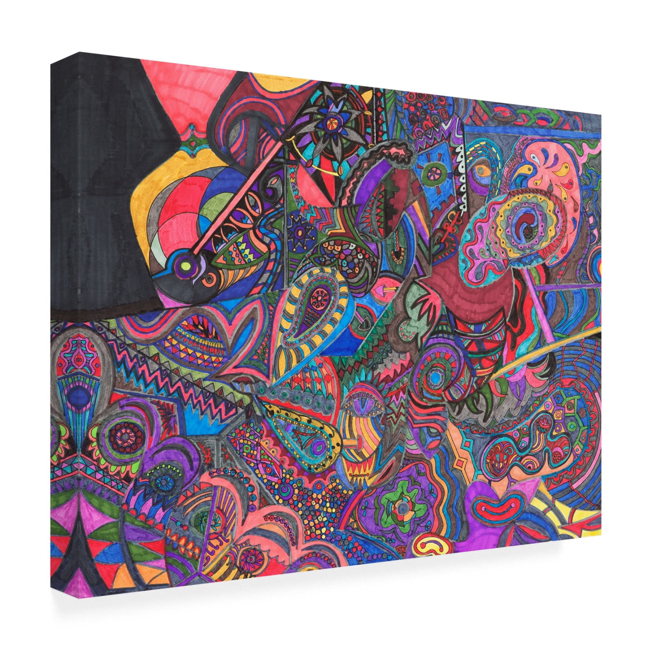 Canvas Wall Art - Ellen Kossoff 'Snakes And Wallpaper' Wall Art for Living Room, Bedroom, or Office Décor by Trademark Fine Art - 47 x 35 Inches