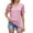 Pink, variant on Women's Classic-Fit Short Sleeve Women's 2025 Spring/Summer Newomen Solid Color V Neck Lace Splicing Short Sleeve Loose T Shirt Top Casual Dressy Fashion Trendy Clothes 2025 Basic Tees