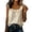 Beige, variant on CAIVO Women Casual Round Neck T Shirt With Lace Trim Short Sleeve Blouse Soft Everyday Basic Tops Fly Sleeve O-Neck Solid Color Vacation T-Shirts