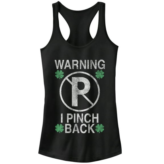Junior's Lost Gods St. Patrick's Day Pinch Back Racerback Tank Top Black 2X Large