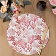 thumbnail image 3 of Nautical Coastal Round 13 Inch Placemats Set of 8, Summer Sea Coral Starfish Underwater Red HeatResistant Non Slip Place Mats for Dining Table, Wipeable Braided Kitchen Table Mats for Housewarming, 3 of 9