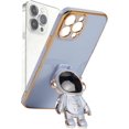 thumbnail image 1 of 1 paquete de funda con soporte oculto de astronauta para iPhone 13 Pro Max, funda protectora con diseño de astronauta chapado en 6D (gris azulado), 1 of 5