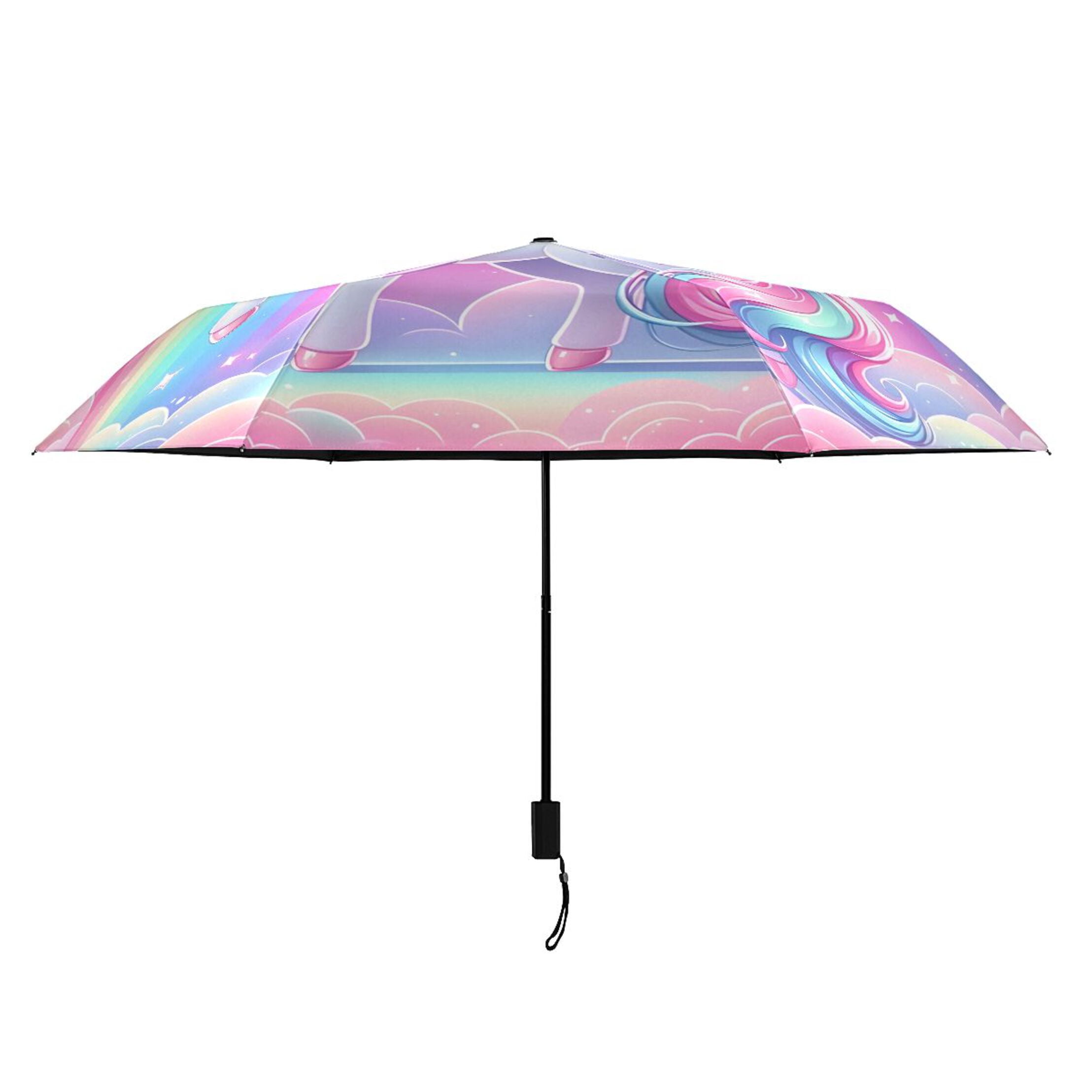 Beautiful Fantasy Unicorn Compact Sun Umbrella Windproof Travel Umbrellas for Rain Strong Portable UV Protection