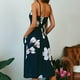 thumbnail image 4 of Vestido maxi con tirantes para mujer Vestido ajustado con estampado floral de un solo pecho Traje diario FLhrweasw Nuevo, 4 of 7