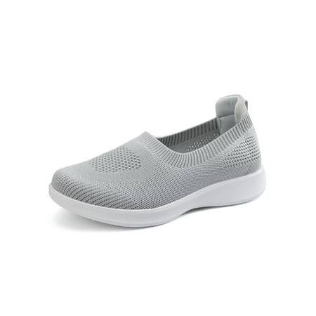 

Tenmix Women Casual Sneaker Fitness Workout Walking Shoe Slip On Sneakers Sport Shoes Ladies Soft Sole Nonslip Flats Gray 4.5