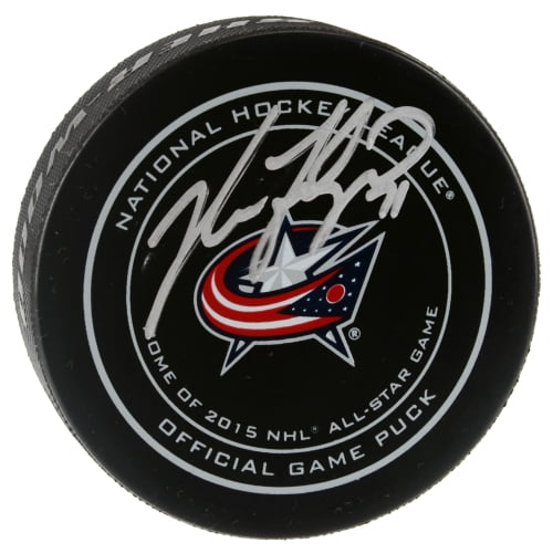 Autographed Nick Foligno Columbus Blue Jackets Hockey Puck 