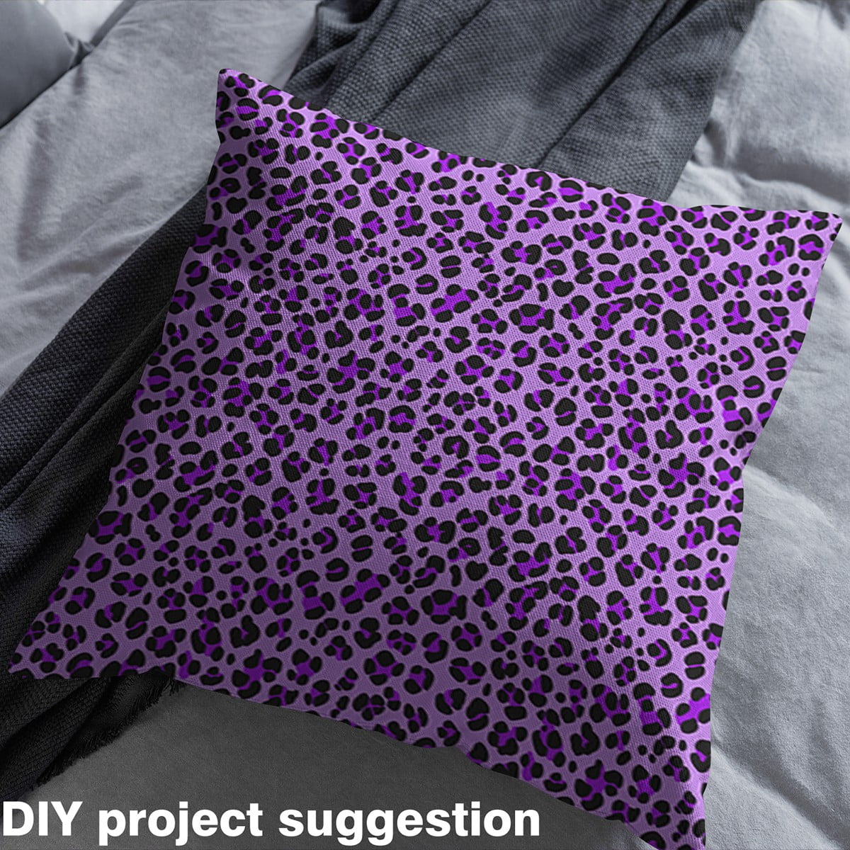 Castle Fairy Animal Cheetah Fabric by the Yard 5 Yard,Leopard Print Sewing Fabric,Black Purple Fabric for Sewing,Breathable Abstract Home Decor