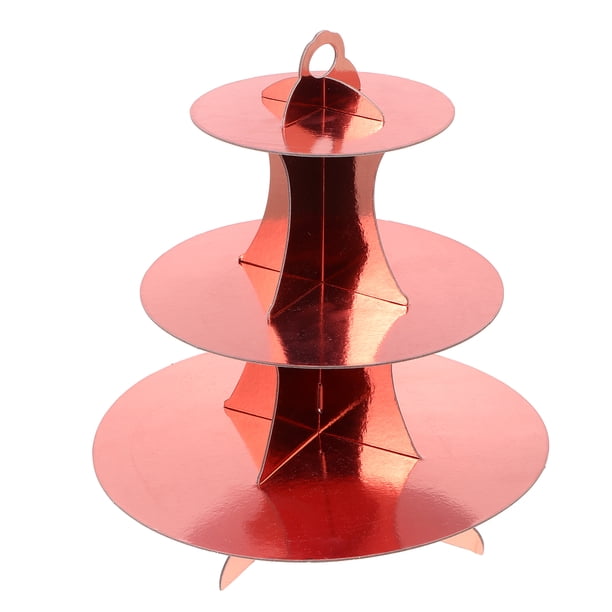 Soporte redondo de cartón para cupcakes de 3 niveles, perfecto para fiestas de cumpleaños y bodas.