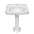 thumbnail image 2 of Whitehaus 23" Traditional Pedestal Sink with an Integrated Oval Bowl, Single Faucet Drilling, Low-Rise Backsplash and Overflow, 2 of 7