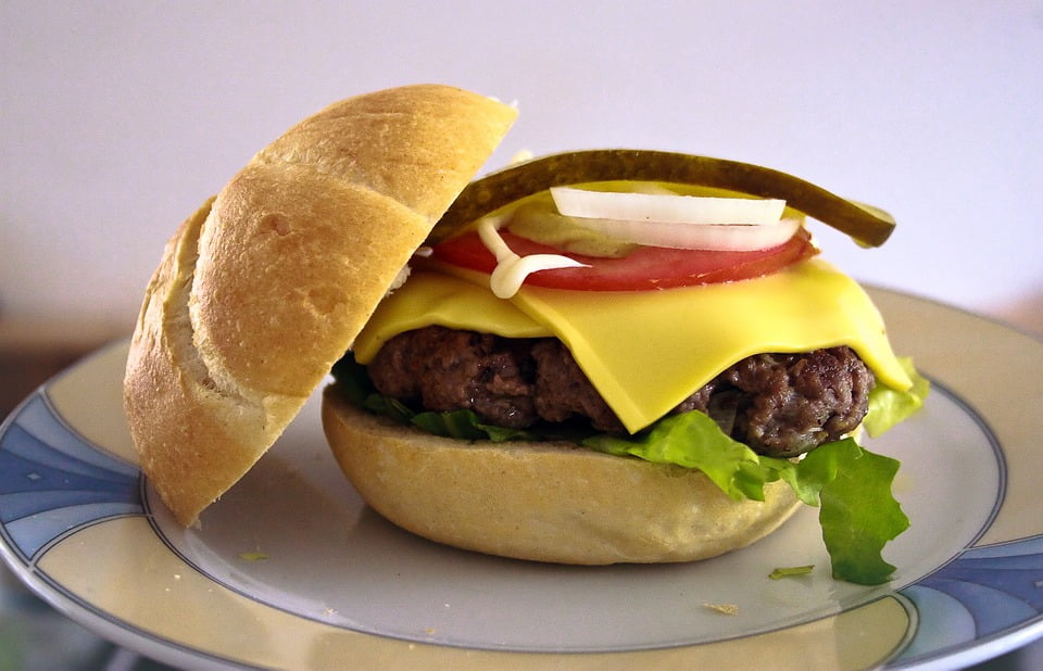 Poster 24" x 16" Cheeseburger Burger Cheese Bun