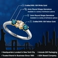 thumbnail image 2 of Gem Stone King 10K Two Tone Gold Peach Morganite and Blue Diamond Engagement Ring for Women | 0.94 Cttw | Round 5MM | Gemstone October Birthstone | Size 7, 2 of 6