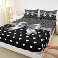 thumbnail image 4 of Erosebridal Black Bowknot Girls Queen Sheet Sets,Kawaii Polka Dot Bowtie Bed Set For Kids 4 Pieces, 4 of 6