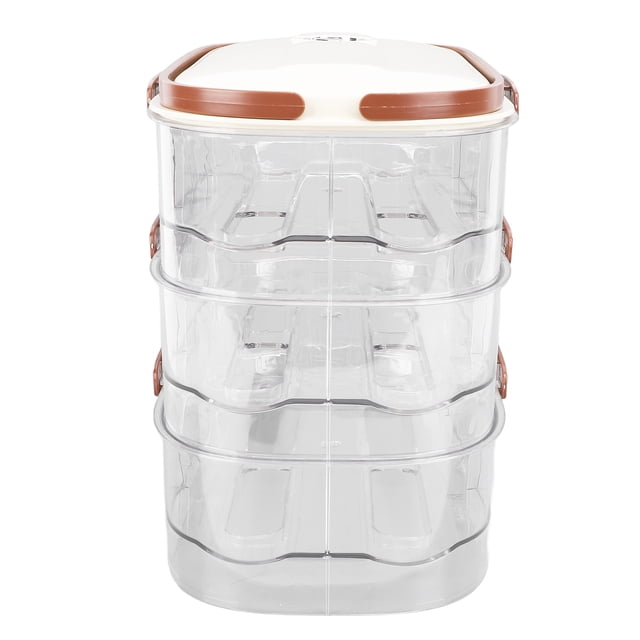 Boîte de Rangement pour Ufs, Conteneur Roulant Transparent avec Poignée, Facile à Vérifier, Idéal pour Réfrigérateur, Cuisine, Animal de Compagnie, PP