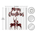 thumbnail image 4 of Red Black Buffalo Check Plaid Christmas Reindeer Merry Christmas Waterproof Fabric Bathroom White Shower Curtain 72"x72", 4 of 7