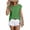 #0151-Green, variant on Women's Round Neck Cap Sleeve Tops Loose Fit Casual Blouses Knit Lightweight Shirts for Brunch Errands Streetwear Daily