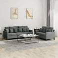 thumbnail image 1 of vidaXL 2 Piece Sofa Set with Cushions Dark Grey Fabric, 1 of 4