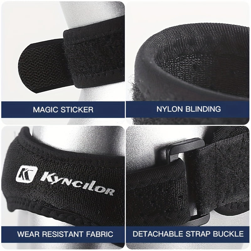 Lightweight Breathable Knee Brace - 1PS Patella Knee Support with Adjustable Straps for Running, Basketball, Yoga, Jump Rope - Gray/Red/Black, Secure Fit, Sleek Design