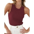 thumbnail image 2 of Liacowi Women Knitted Ribbed Tank Tops Solid Color Basic Summer Tops Sleeveless Vest Clothes for Streetwear, 2 of 9
