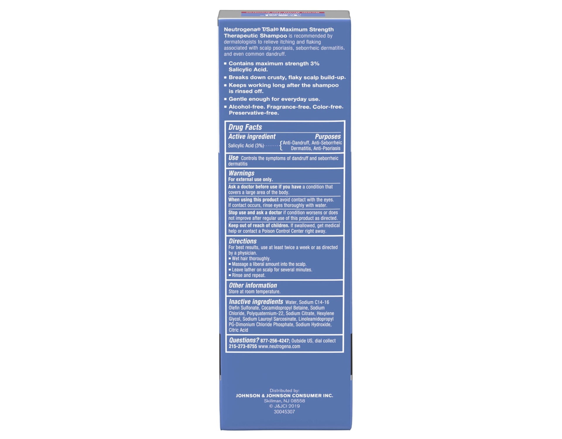Neutrogena T/Sal Therapeutic Maximum Strength Shampoo 4.50 oz (Pack of 6)