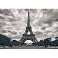 thumbnail image 2 of wall26 - Eiffel Tower with Dramatic Sky Monochrome Black and White - Removable Wall Mural | Self-Adhesive Large Wallpaper - 100x144 inches, 2 of 5