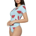 thumbnail image 2 of The Xecao Watermelon Women's Crew Neck Body Suit, a short-sleeved bodysuit and basic swimsuit, both comfort and style for dating and daily life, 2 of 9