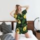 thumbnail image 5 of Balery Fresh Avocados Conjunto de Pijama para Mujer con Estampado, Dos Piezas de Manga Corta y Shorts, Ropa de Dormir Suave con Cuello Redondo y Bolsillos-Medium, 5 of 6