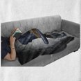 thumbnail image 6 of Steampunk Soft Flannel Fleece Throw Blanket, Futuristic Fantasy as Mechanical Human Head with Gears Cog and Hat, Cozy Plush for Indoor and Outdoor Use, 50" x 70", Grey Black Blue, by Ambesonne, 6 of 6