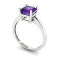 thumbnail image 2 of Solitaire Engagement Ring for Women - 1.5ct Natural Amethyst in 18K White Gold Promise Ring, 2 of 6