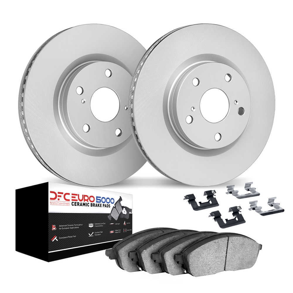 Dynamic Friction Company 4612-02004 DFC Geospec Rotors with EURO 5000 Ceramic Brake Pads includes
