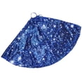 thumbnail image 6 of Deago 35 Inch Blue Sequin Christmas Tree Skirt Embroidered Glitter Personalized Sparkle Polyester Xmas Tree Skirt Mat for Halloween Christmas Tree Decorations, 6 of 7