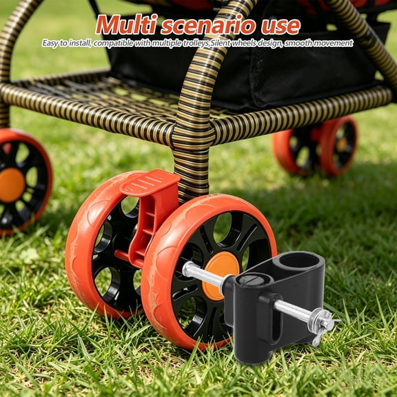 BESTYASH 2-Pack Replacement Pushchair Wheels with Stable Coupler and Enhanced Performance, Black Stroller Wheel Set