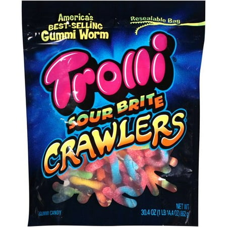 Trolli Sour Brite Crawlers Gummi Worms Bonbons, 30,4 oz