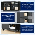 thumbnail image 5 of Fesbos Metal Garage Storage Cabinet with Locking Doors and Adjustable Shelves, Rolling Tool Storage Cabinet with 4 Wheels and 1 Drawer - 73" Steel Locking Cabinet for Garage, Warehouse, 5 of 8