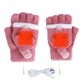 thumbnail image 5 of Xfvqtps Womens USB Heated Fingerless Gloves with Flip Cover Plush Knitting Cute Cartoon Animals Constant Temperature Windproof Warm for Cold Weather Winter Mittens Hot Pink, 5 of 9