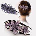 thumbnail image 2 of Horquilla con diamantes de imitación para mujer, horquilla con flores, hojas, mariposa, pico de pato, pinzas para el pelo Retro, accesorios para coleta brillante Sailing Electrónica, 2 of 5