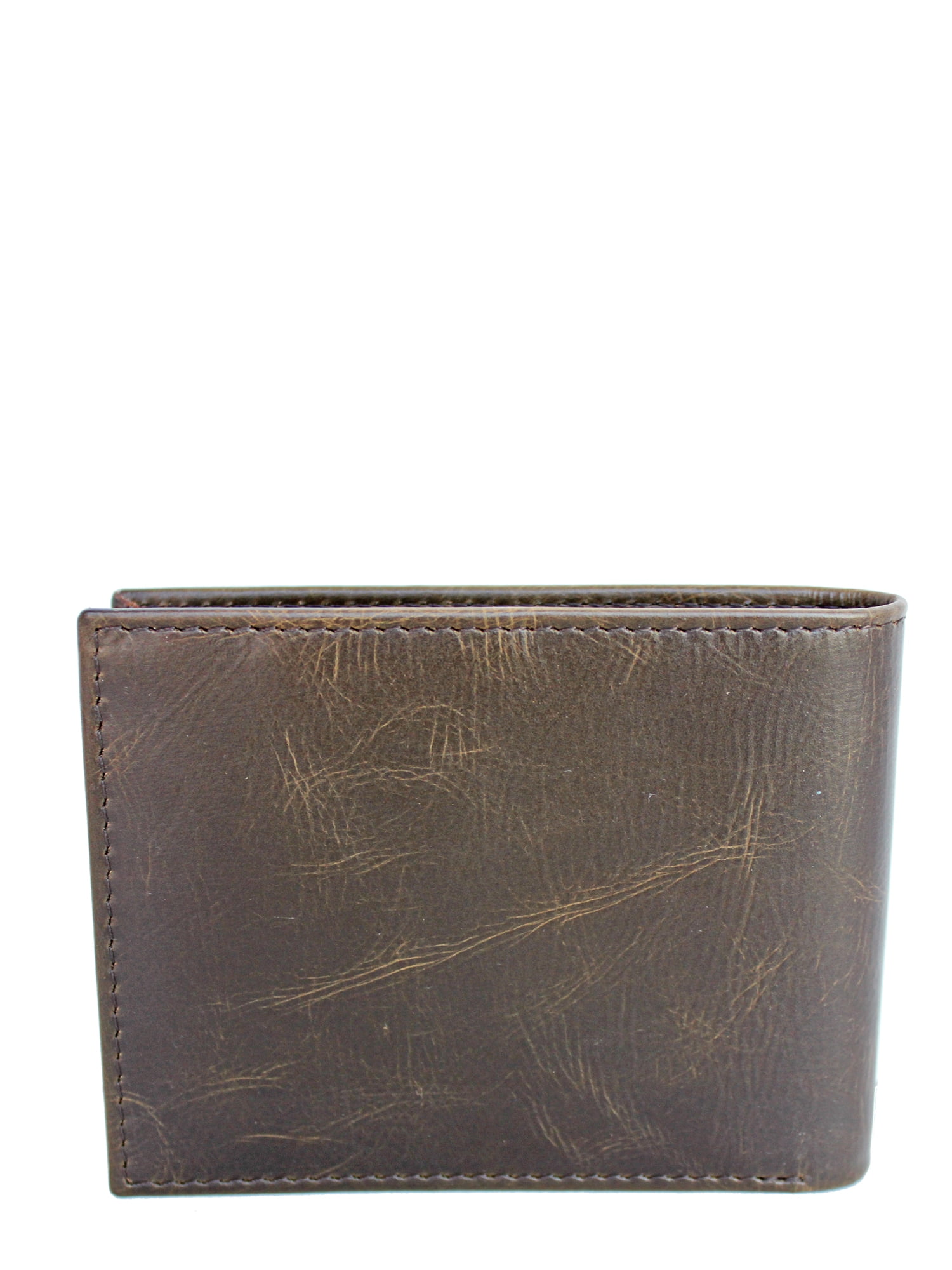 The Bifold Wallet with ID Window Dark Mahogany Bison