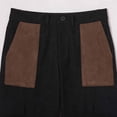 thumbnail image 4 of Men's Patchwork Cargo Pants Corduroy Ripstop Outdoor Adventure Wear Casual Hiking Work Pants with Multi Pockets(No Belt) Black, 4 of 8