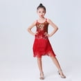 thumbnail image 3 of GYRATEDREAM Latin Dance Dress Tassel Dancewear Sequin Fringe Dress Modern Ballroom Cha Cha Modern Jazz Dancewear, 3 of 8