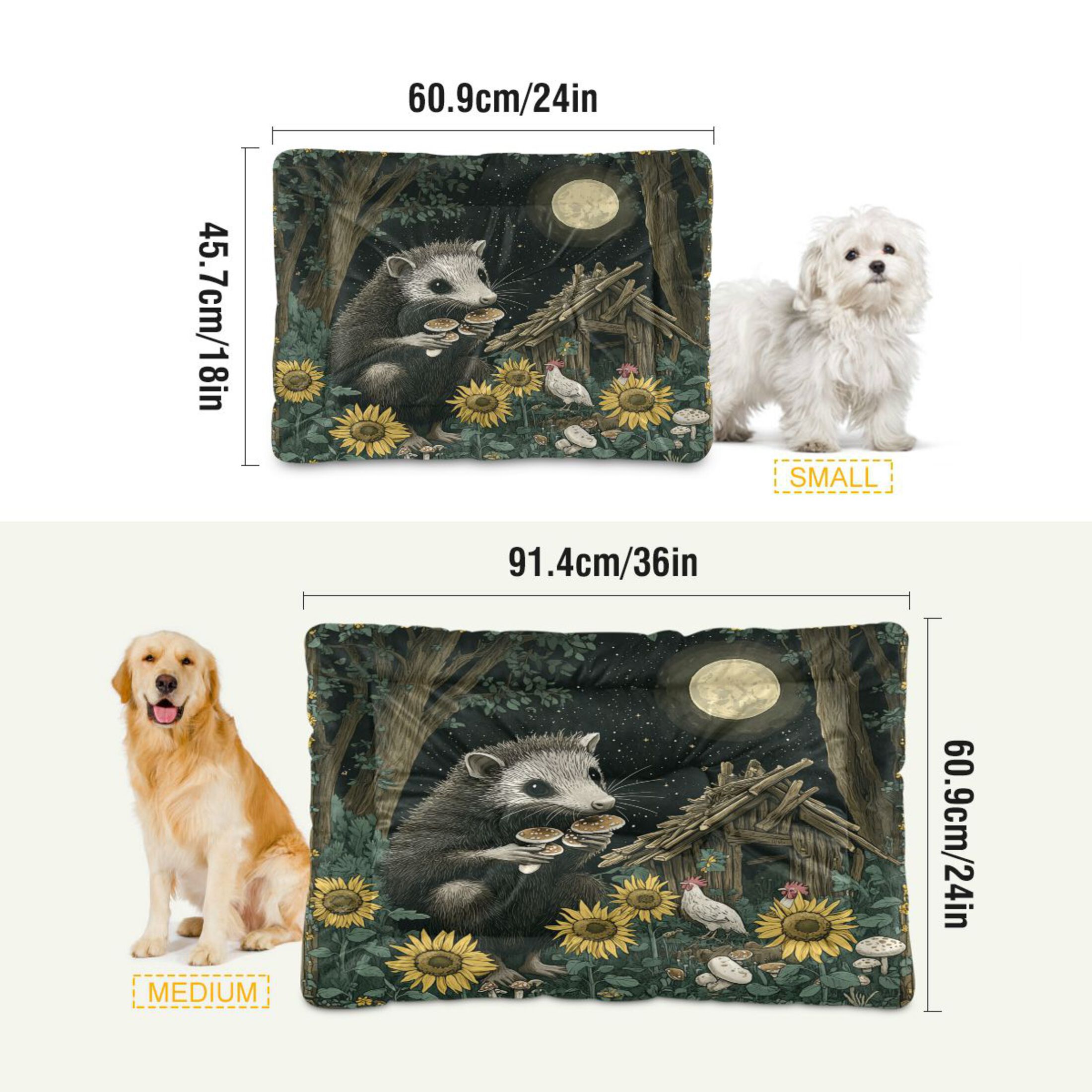 Qxltty Extra Large Possum Ped Pad Wear-resistant and Hard to Bite Through Sleeping Pad for Small Medium Large Dogs Winter Pet Bed 36×24in