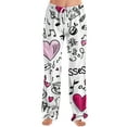 thumbnail image 5 of Women's Fashion Loose Casual Printed Casual Pants, Valentine's Day Pattern Lounge Pants, Comfort Sleepwear,White,L, 5 of 7