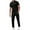 Black, variant on Xzbqbs Mens 2 Pieces Sets Outfits 1/4 Zip Shirt Short Sleeve and Elastic Waist Drawstring Pants Set Casual Fashion Summer Tracksuits