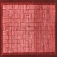 thumbnail image 1 of Ahgly Company Machine Washable Indoor Square Abstract Red Modern Area Rugs, 3' Square, 1 of 4