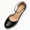 thumbnail image 5 of FSJ Women Retro Round Closed Toe Sandals Studded Rivet Platform Ankle Strap Chunky Block Heel Pumps Office Church Shoes Size 6 Black, 5 of 5